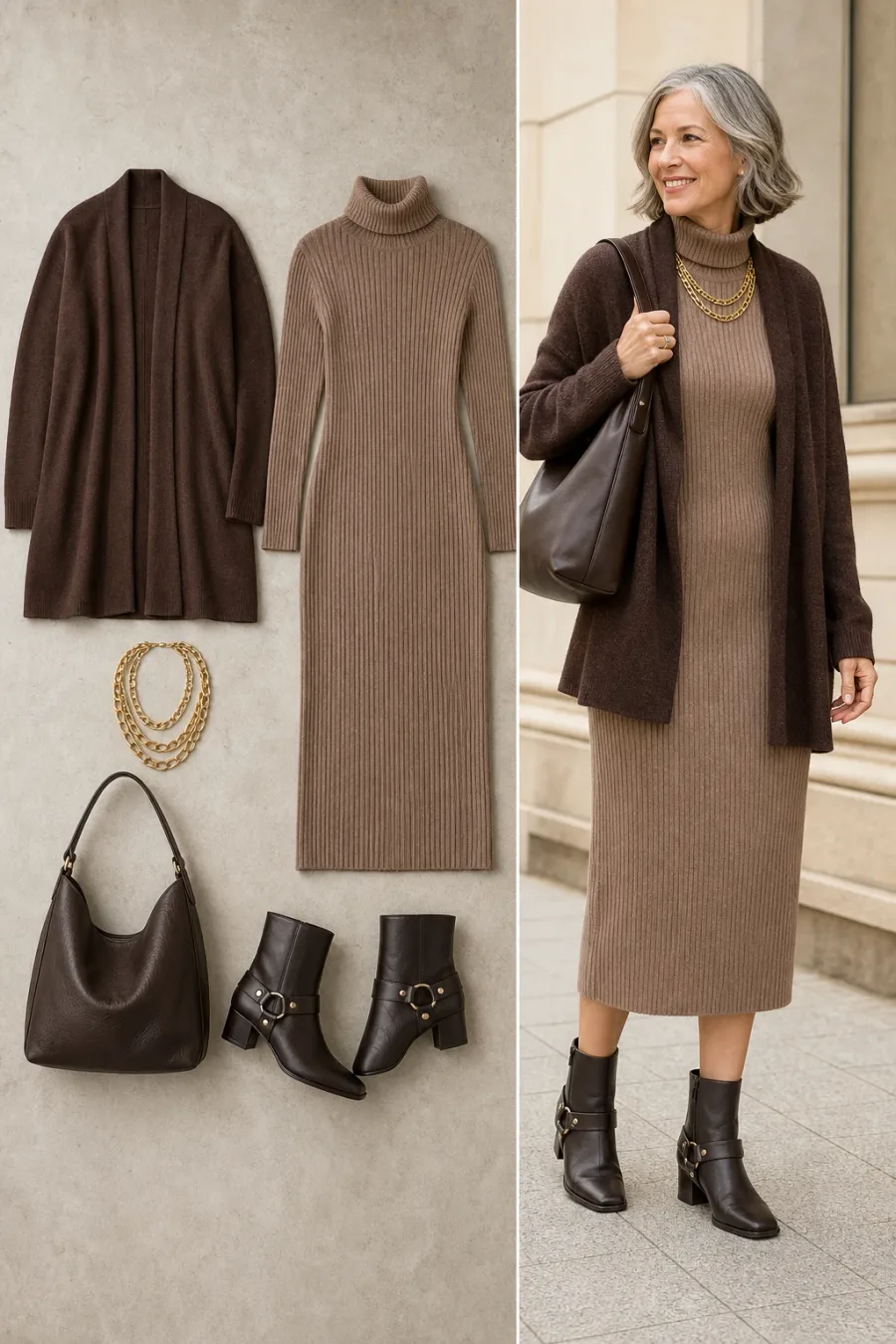 Silk Cashmere and Turtleneck Midi