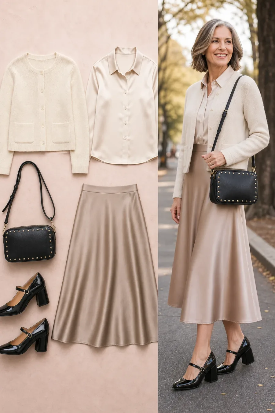 Polished Satin and Pocket Cardigan